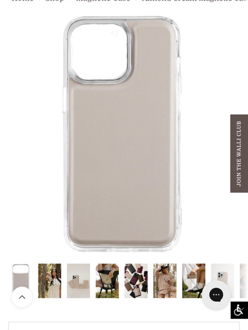 Neutral Cream Magnetic Phone Case with Clear Bumper — Unbranded